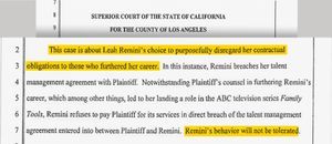 Lawsuit brought by The Collective Management Group against Leah Remini in 2012